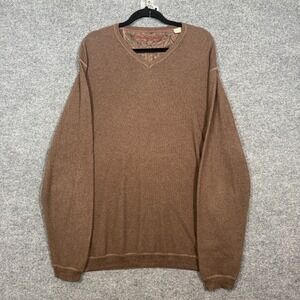 Tommy Bahama Sweater Mens XXL Brown Vneck Pullover Knit Old Money Classic Cozy‎